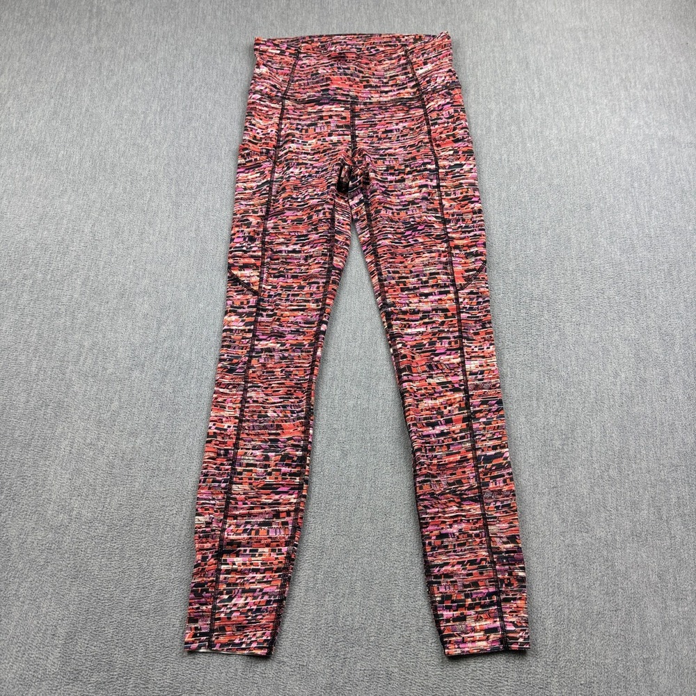 Lululemon Leggings Womens 4 Multicolor Fast Free Tight II 25" Yoga Gym Pants